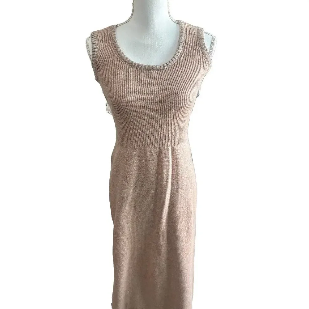 ANNE FOGARTY Vintage 1970s Metallic Knit Sweater Maxi Dress and Cardigan Set MED
